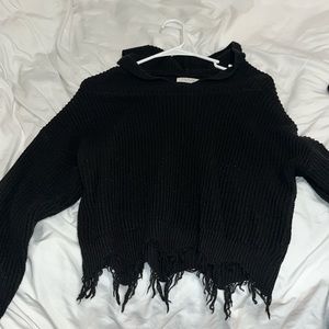 black sweater with hood